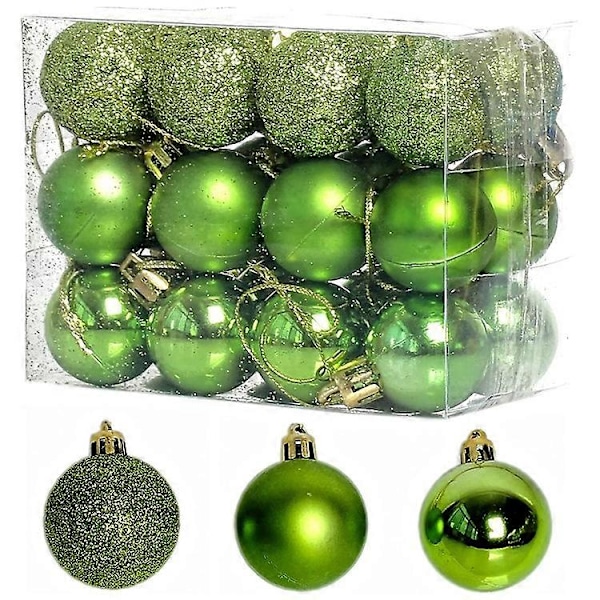 1 Ask 3cm Hem Julgransdekor Boll Prydnad Hängande Julgransfest Ornament Dekorationer Green
