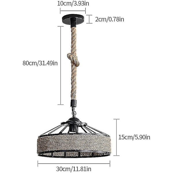 Hamparep Chandelier, Retro Svart Metall Hänglampa, Lantlig Hängande Chandelier, E27 Industriell Hänglampa Armatur för Vardagsrum Säng