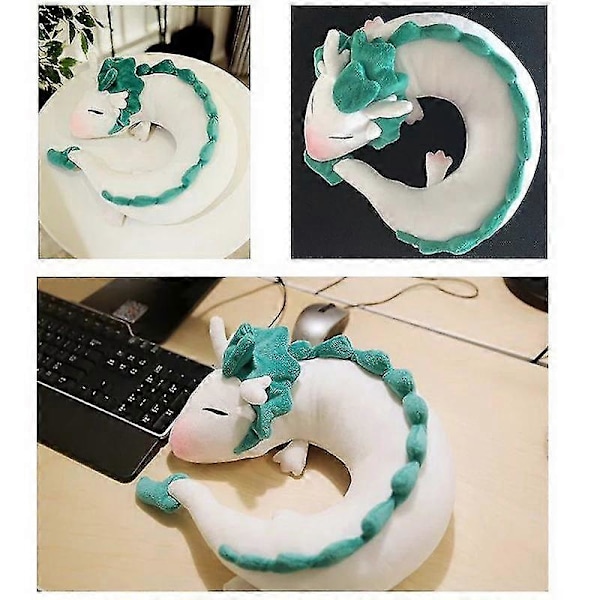 Ghibli Miyazaki Hayao Spirited Away Haku Söt U-formad Docka Nackkudde Dockor Plysch