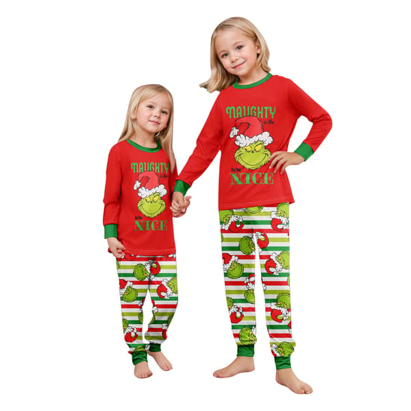 Julepyjamas med GRINCH-print til forældre og børn, langærmet pyjamassæt til jul, hjemmetøj 0825 Daddy S