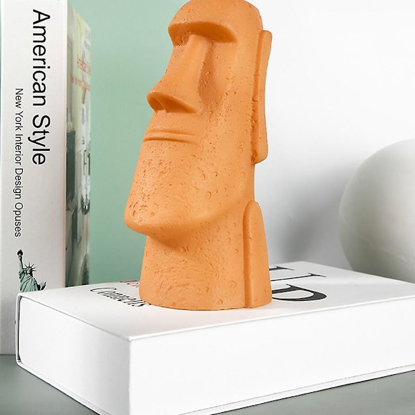 3D Nattlampa Påskön Moai Stenfigur Batteridriven Bord LED-lampa