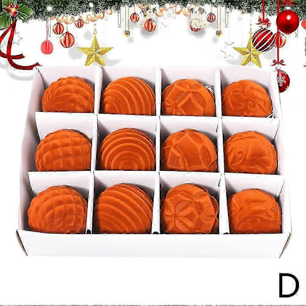 12 st Juldekorationsbollar att Hänga Orange