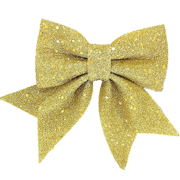 2/10 st Glitter Stora Rosetter Julgransrosetter Hängande Ornament Gåva Juldekoration Gold 2PCS