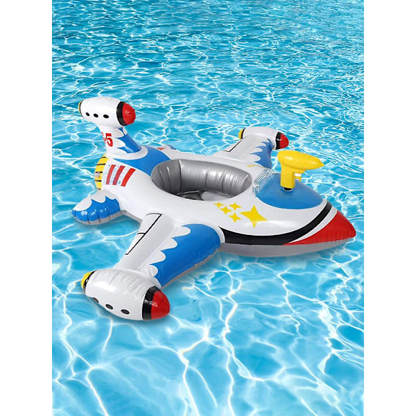 Uppblåsbar Piratbåt Pool Float för Barn med Inbyggd Vattenpistol, Uppblåsbar Ride-on för Barn