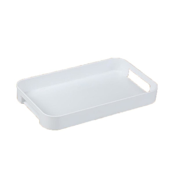 Vit Serveringsbricka med Handtag Stabil Rektangulär Plast Serveringsfat style1