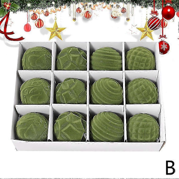 12 st Juldekorationsbollar att Hänga Green