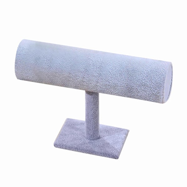 Sammet T-Bar Display Ställ Hållare Organizer Armband Smycken Klocka Hårband Gray