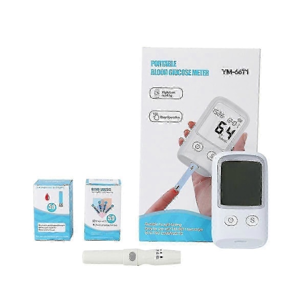 Hemoglobinmätare Hemoglobin Testkit Glucometer Mäter Blodsocker, 50 Test