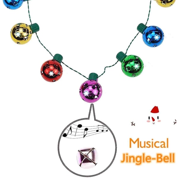 9 LED-halsband med julbelysning - 3 ljuslägen - Glödlampshalsband för Halloween, jul och familjefester