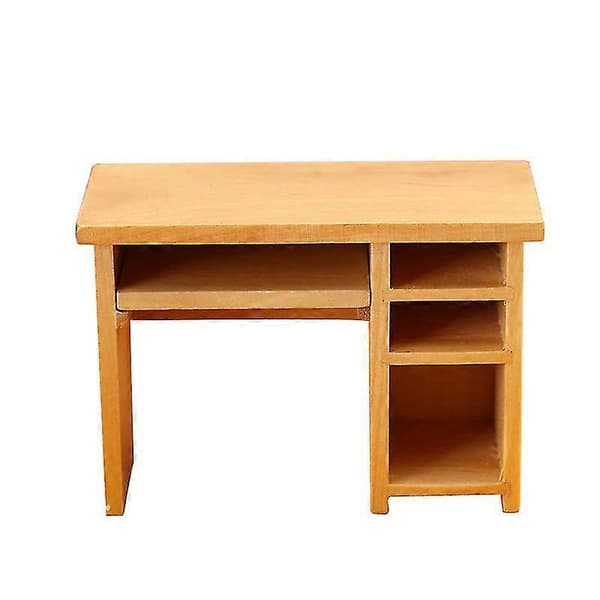 Miniature møbel legetøj dukkehus diy dekoration tilbehør mini 1:12 computerbord sæt luolv