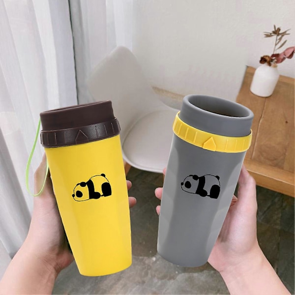 Portabel Twizz Mugg Läcksäker Resemugg med Sugrör Dubbla Lager Isolerad Silikon Twist Design Varma/Kalla Dryckesmuggar för Barn Studenter Jikaixiang Grey C