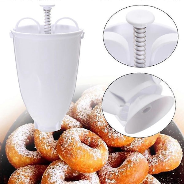 Donutmaskin i plast Form DIY-verktyg Köksredskap Bakverk Köksaccessoarer Vit Praktisk Moule Donut style18