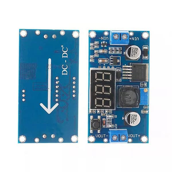 3 stk. LM2596 DC- Justerbar Step-Down Konverter Spenningsregulator LED Display Voltmeter 4.0-40V til 1