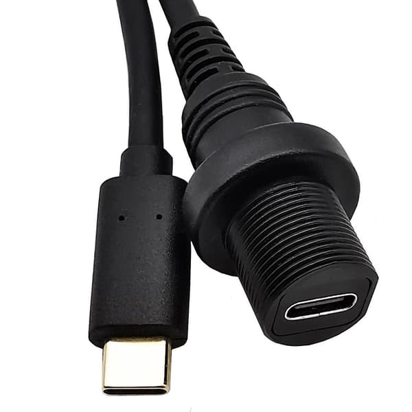 Usb 3.1 Type-c C Han Til Hun Flush Panel Mount Forlænger Vandtæt Kabel Bil