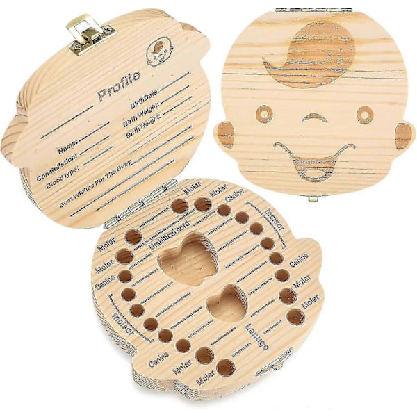 Trätandask, Mjölktandask för flickor, Mjölktandask, Tandask, Förvaringslåda, Tandask för förvaring av babytänder, Souvenirask Boy