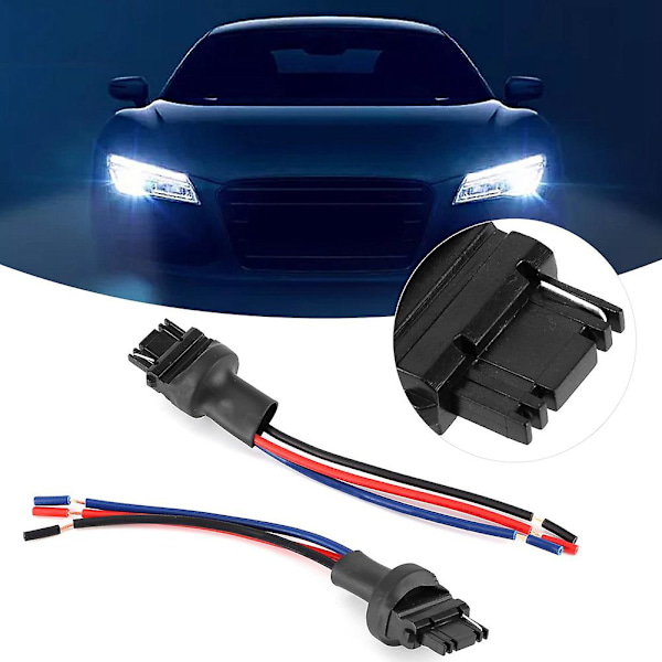2 st 3157 Bil Glödlampa Hållare Adapter Kabel för Blinkersljus