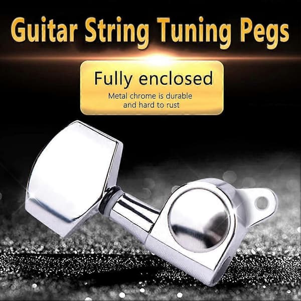 6st Gitarr Strängstämskruvar 3L3R Krom Stämskruvar Gitarr Mekanik för Elgitarr