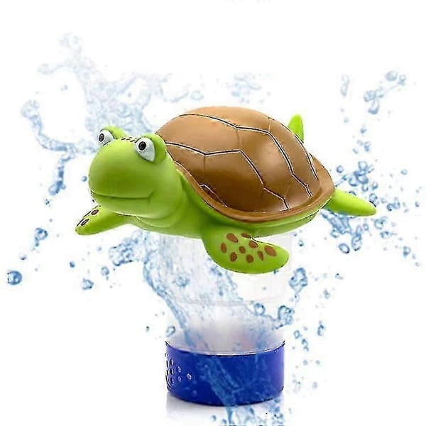 Flydende skildpadde klor dispenser til pool, foldbar base, kan indeholde 3 tommer kemiske tabletter