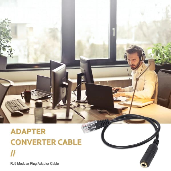 2 stk 3,5 mm Stereo Audio Headset til Cisco Jack Hunn til Hann RJ9 Plugg Adapter Konverteringskabel