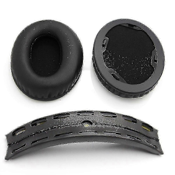 1 par Ersättningsöronkuddar + Huvudbandskudde för Beats By Dr Dre Studio 1.0 Hörlurar Svart