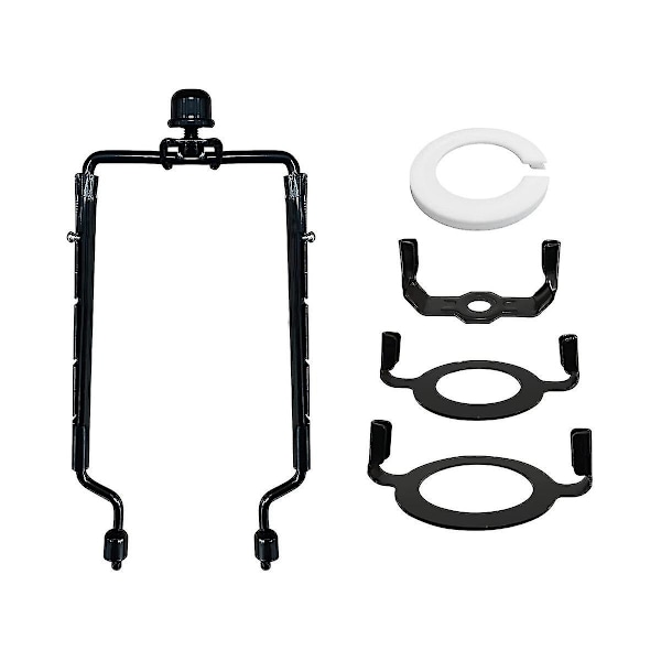 7 tum Lampskärm Harphållare Justerbar Lampharpa Kit E14, e26, e27 Ljusbas Adapter Svart Horn Fra