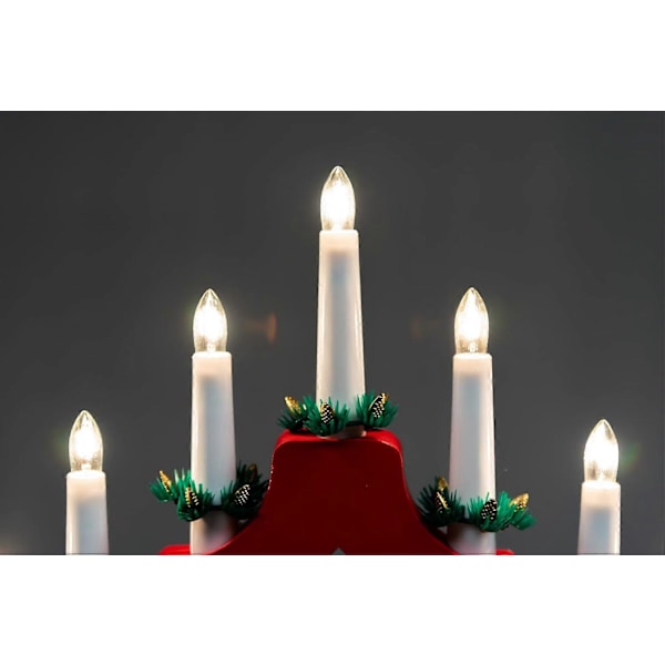 Traditionell Förbelyst Ljusstake med 7 LED-lampor, Nätansluten Fönster Julgransbordslampa