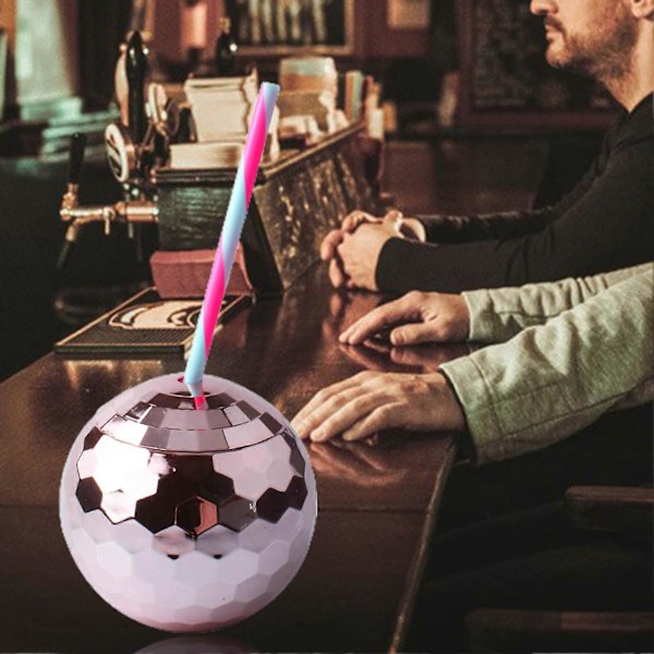 600ML Vinbollskopp med Lock Refraktion Delikat Retro Disco Design Dricksglas Festtillbehör Rose Gold