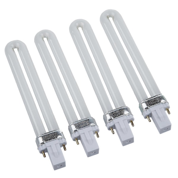 9W UV-lampa Glödlampa Rör Gel Nageltork, Set med 4