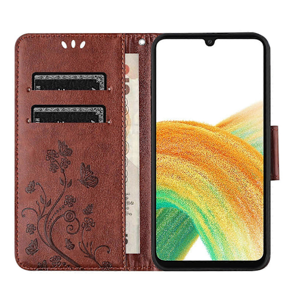 Fjäril Blomma Mönster Flip Läder Telefonfodral För Samsung Galaxy A56 5G