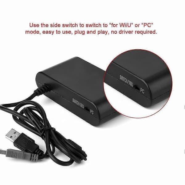 4-Port Kontrolleradapter for Nintendo GameCube til Switch & Wii U & PC