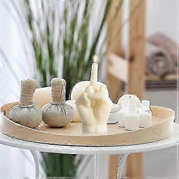Kreative duftlys formet som en midtfinger white