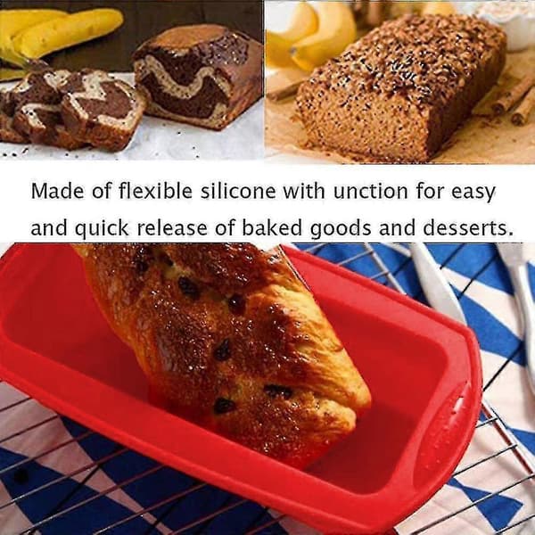 2 stk. Silikon Brødform Non-stick Silikon Bakeform Enkel Utløsning Fiis