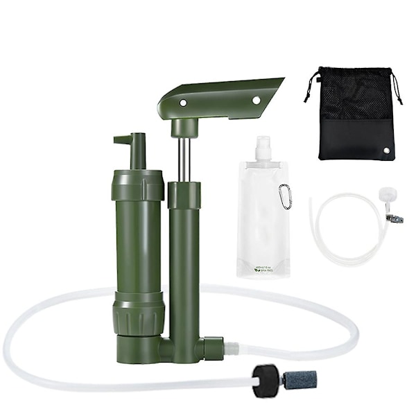 Handpumpat vattenfilter 3-stegs Campingvattenrenare Filtersystem Överlevnadsutrustning 0,01 mikron (FMY)