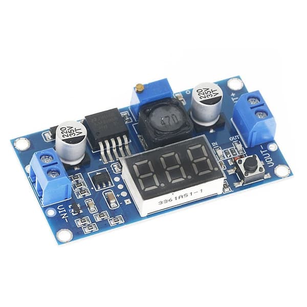 3 stk. LM2596 DC- Justerbar Step-Down Konverter Spenningsregulator LED Display Voltmeter 4.0-40V til 1