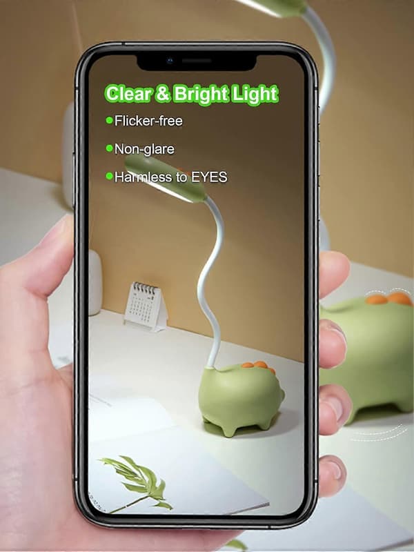 Dinosaur Skrivebordslampe, Touch Kontrol, 3 Farvetilstande