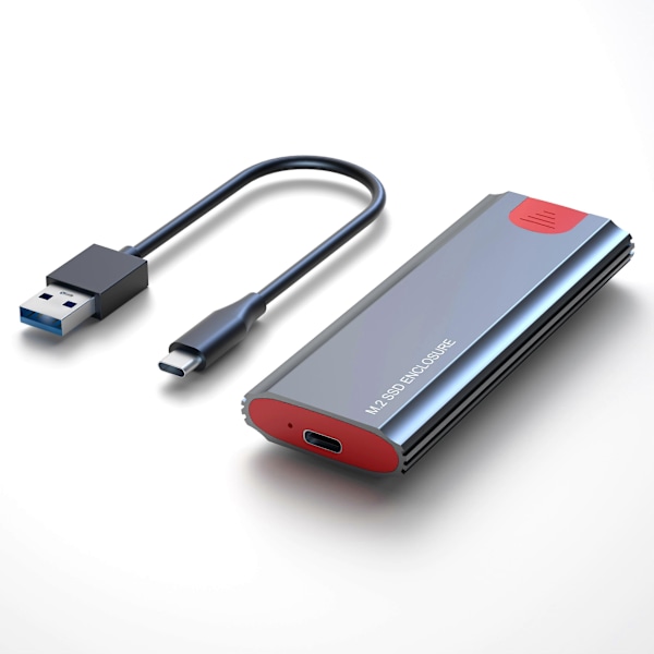 M2 NVMe SATA SSD-kabinett 10 Gbps SSD-box M.2 NVME NGFF SSD till USB 3.1-kapsling Typ-A till Typ-C-kabel för PC Laptop