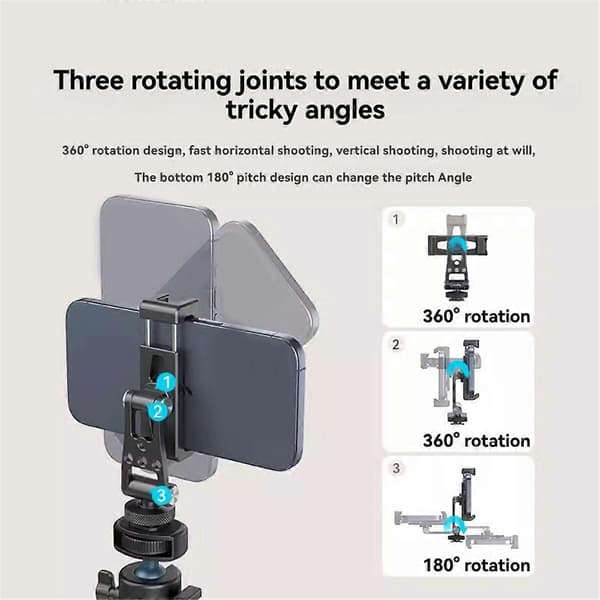 SmallRig Metal Telefonholder med Cold Shoe-montering til DJI RS 3 / RS 3 Pro / RS 3 Mini / RS 2 / RSC 2