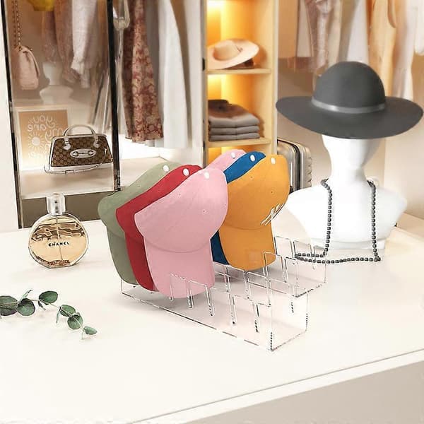 Hat Stativ til Baseball Caps, Hat Hylder Display Opbevaring til 14 Baseball white