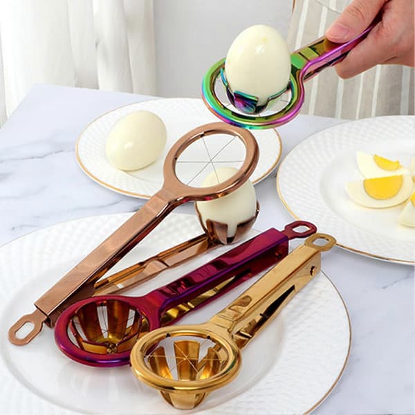 Eggdeler i rustfritt stål, multifunksjonell, robust, kompakt, sekskantet eggkiler for hjemmet Red
