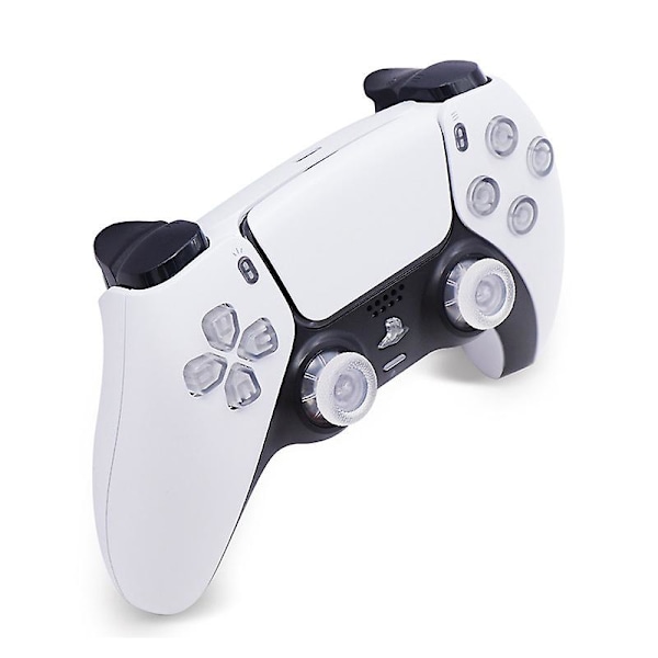 Flerfarvet Belyst Thumbstick til PS5 Controller Share Home Face Button, Sort Klassisk Symbol Button DTF LED Kit til PS5 Controller - Co  (FMY)