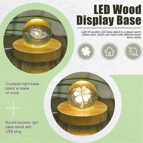 8 stk. Træ LED Display Base Belyst Base til Træ Display Belyst Base til Glas Kunst LED Belyst Base
