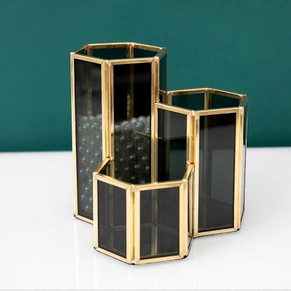 Sminkborste H 3 Fack Glas Sminkborste H Display Izer Hem Dekorativ Penna