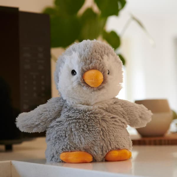 Junior Mikrovågsbar Grå Pingvin - 22 cm - Unisex Barn
