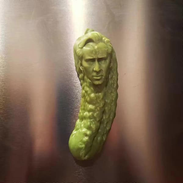 Picolas Cage - Nicolas Cage Sylteagurk Kjøleskapsmagnet Pynt Green