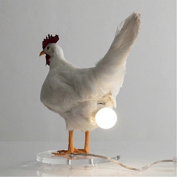 Rolig Dekor Kyckling LED-lampa Kycklingägg Nattlampa Uppstoppad Ägg Skrivbordslampa