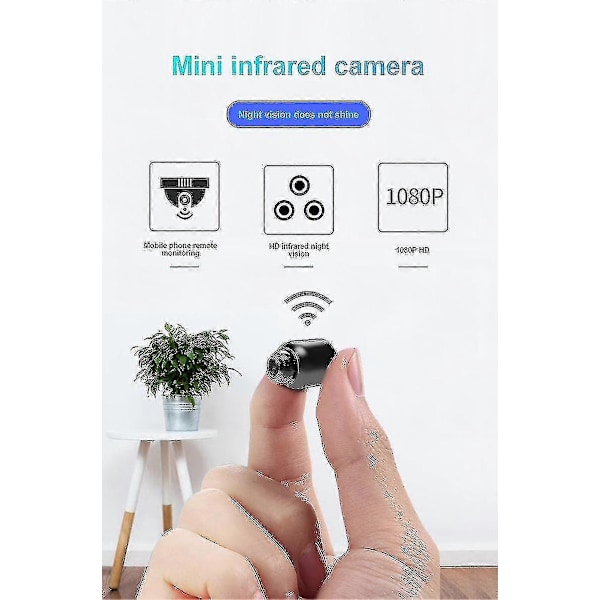 Trådlös IP-kamera 1080P HD Minikamera med nattseende för fjärrövervakning - WiFi-kamera
