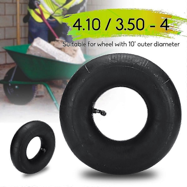4.10 / 3.50 - 4 Innerslang Hjulvagn För Pneumatiskt 10\" Hjul Böjd Ventil