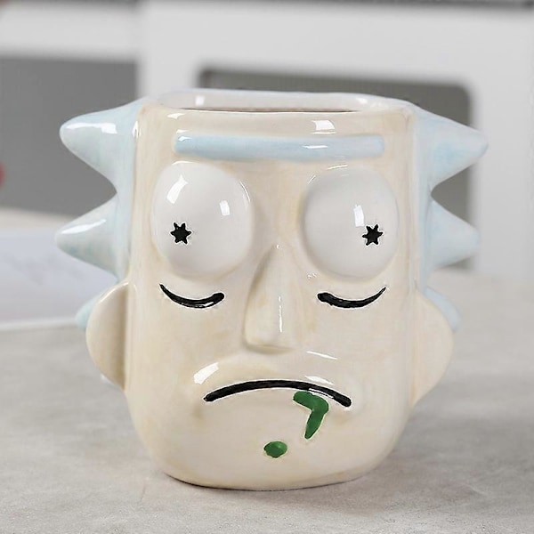400ml 500ml Rick and Morti Muggar Keramisk Mugg Kaffe Mjölk Kopp Kontorsmugg Keramiskt Vatten Stor Kapacitet 3D Hem Kök Dryckesartiklar Hög Kvalitet Rick(300-400ml) 400ml-500ml