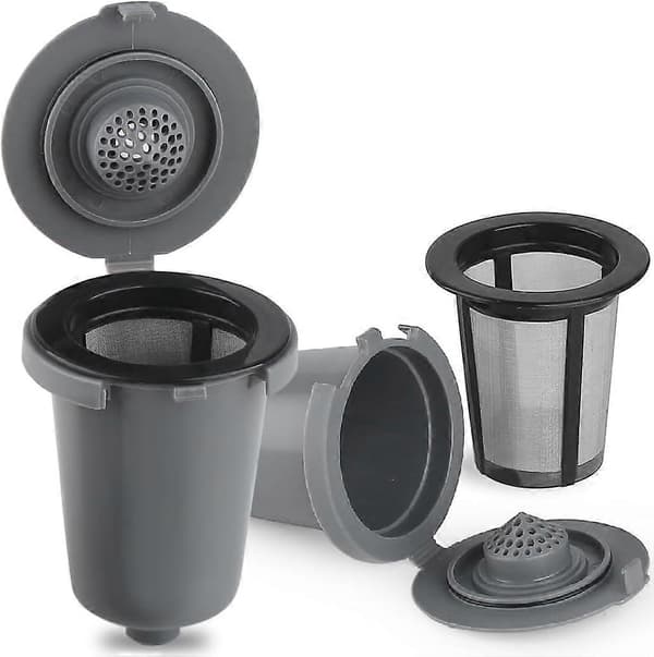 2 stk. Grå Genanvendelige Filterkopper Kompatible med Cuisinart Single - Serve Kaffemaskiner