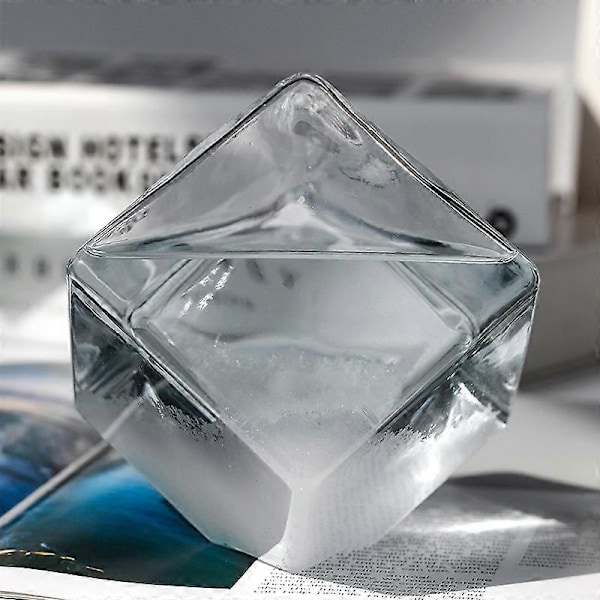 Väderstorm Kub med Bas Väderprognos Kristall Stormglas Vatten-Kub Glas Skrivbordsdekor Transparent Large